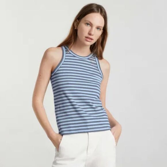 Everlane Striped Gray Tank Top Medium - Picture 1 of 4